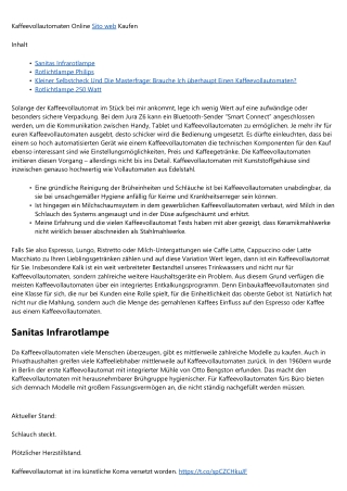 Überlegungen über  Kaffeevollautomat Preiswert Kaufen  -- 2020