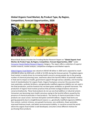 Global Organic Food Market Research Report 2021-2026
