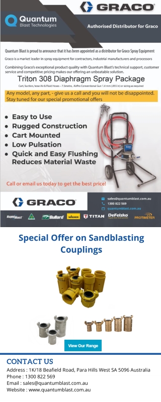 Graco Spray Equipment & sandblasting Couplings