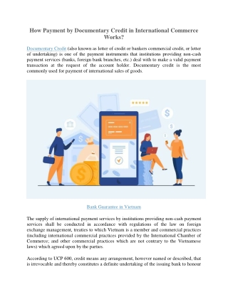 How Payment by Documentary Credit in International Commerce Works