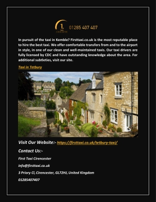 Taxi In Tetbury | Firsttaxi.co.uk