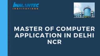Master of Computer Application