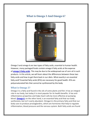 What is Omega 3 And Omega 6