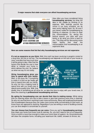 why everyone can afford housekeeping services