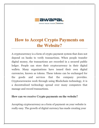 How to Accept Crypto Payments on the Website?