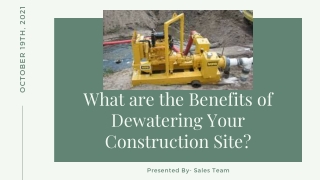 What are the Benefits of Dewatering Your Construction Site