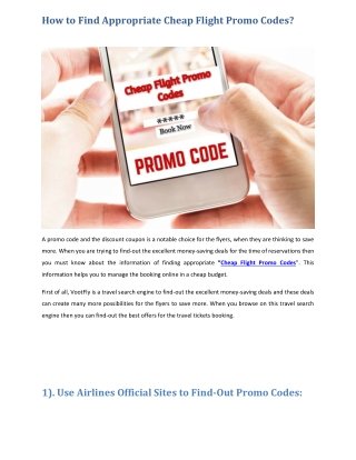 How to Find Appropriate Cheap Flight Promo Codes