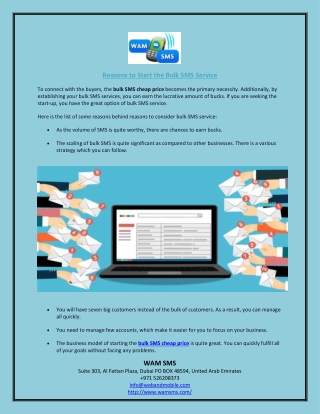 Reasons to Start the Bulk SMS Service