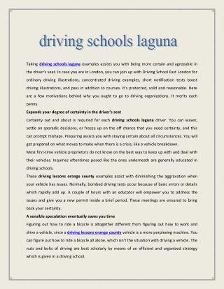 driving schools laguna