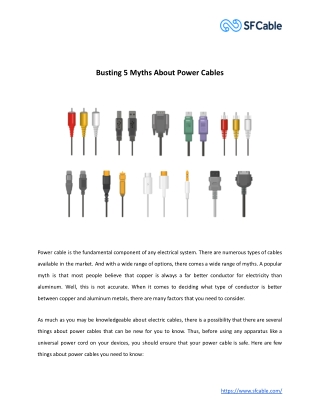 Busting 5 Myths About Power Cables