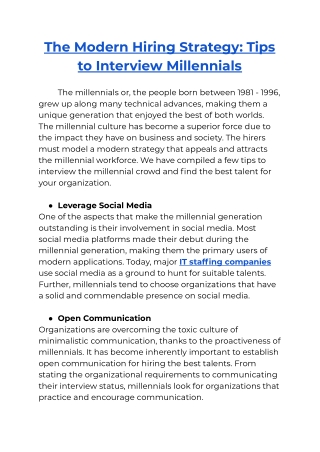 The Modern Hiring Strategy_ Tips to Interview Millennials