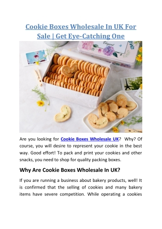 cookie boxes wholesale UK