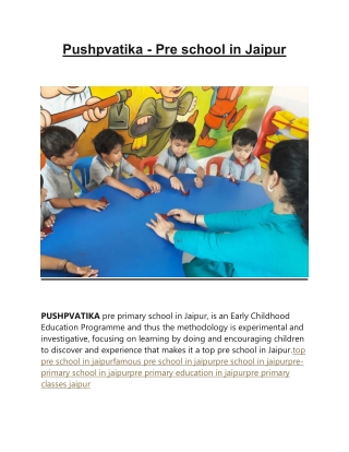 Pushpvatik-Pre school in Jaipur