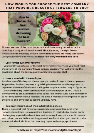 How would you choose the best company that provides beautiful flowers to you?