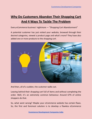 Why Do Customers Abandon Their Shopping Cart And 4 Ways To Tackle The Problem