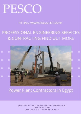 Power Plant Contractors in Egypt | Pesco-int - UAE