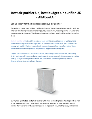 Best air purifier UK (2)