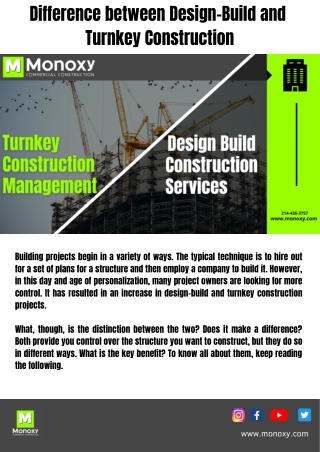 Difference between Design-Build and Turnkey Construction