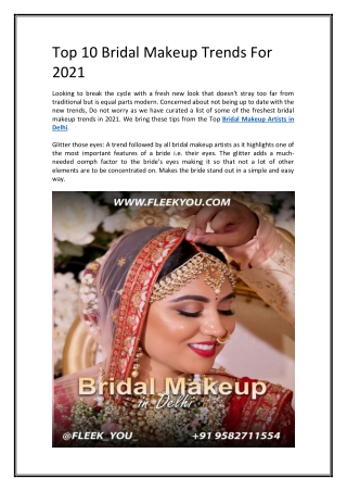 Top 10 Bridal Makeup Trends For 2021