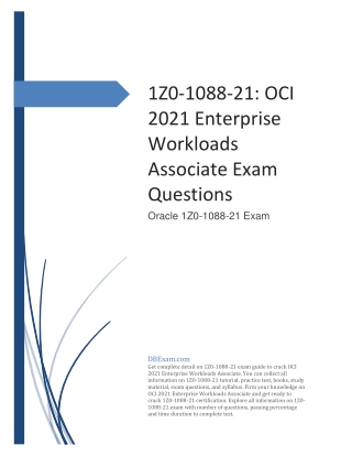 1Z0-1088-21: OCI 2021 Enterprise Workloads Associate Exam Questions