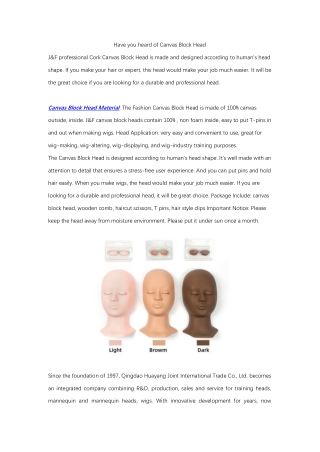 Have you heard of Canvas Block Head