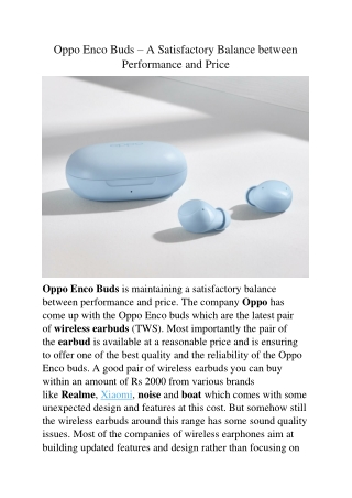 Oppo Enco Buds