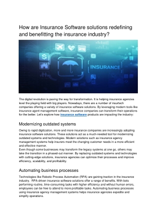 How Insurance Software solutions are redefining the industry