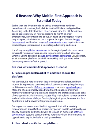 6 Reasons Why Mobile-First Approach Is Essential Today