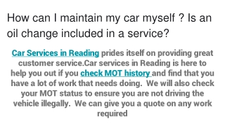Is an oil change included in a service