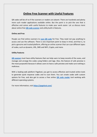 Online Free Scanner with Useful Features