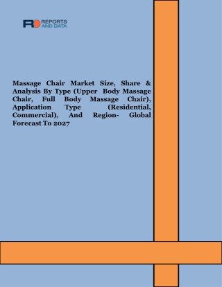 Massage Chair Market Size, Competitive Landscape, Revenue Analysis, 2021–2027