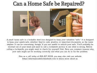 Can a Home Safe be Repaired?