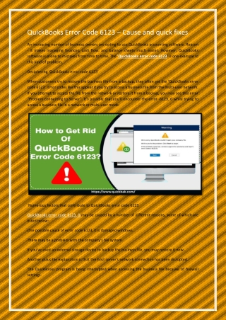 QuickBooks Error Code 6123 – Cause and quick fixes