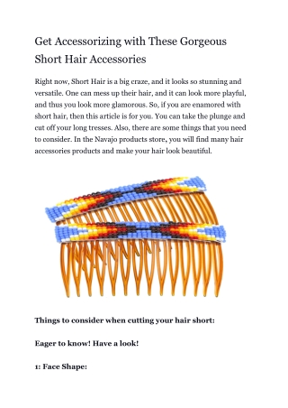 Get Accessorizing with These Gorgeous Short Hair Accessories