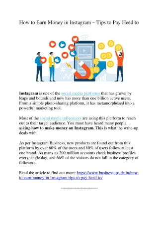 How to Earn Money in Instagram