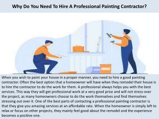 Why Do You Need To Hire A Professional Painting Contractor