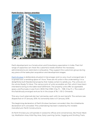 Parth Enclave- Various amenities