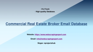 Commercial Real Estate Broker Email Database