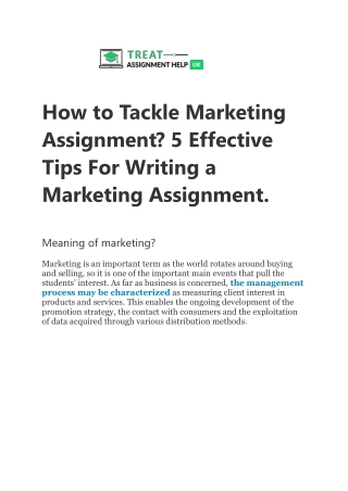 How to Tackle Marketing Assignment? 5 Effective Tips For Writing a Marketing Ass