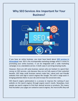 Why SEO Services Are Important for Your Business