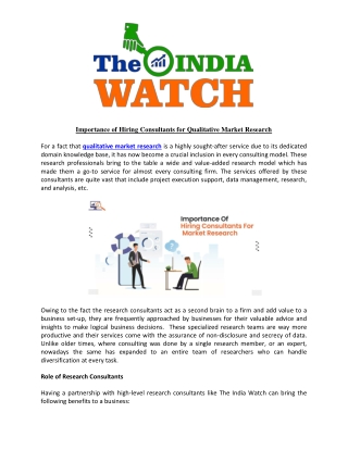 Importance of Hiring Consultants for Qualitative Market Research