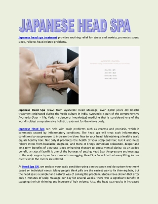 JAPANESE HEAD SPA