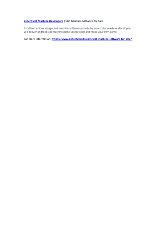 Expert Slot Machine Developers | Slot Machine Software for Sale