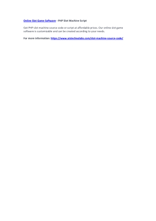Online Slot Game Software - PHP Slot Machine Script