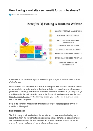 How having a website can benefit for your business