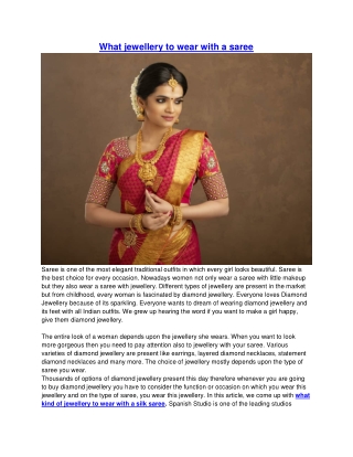 What jewellery to wear with a saree - Sprish Studio