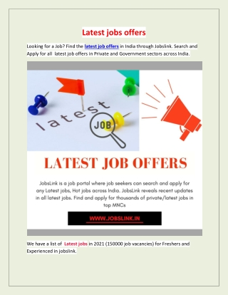 Latest jobs offers