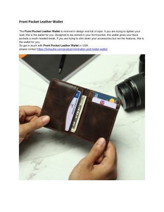 Front Pocket Leather Wallet