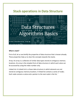 Stack operations in Data Structure