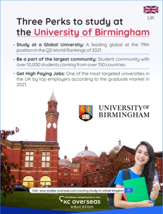 Three Perks to study at the University of Birmingham